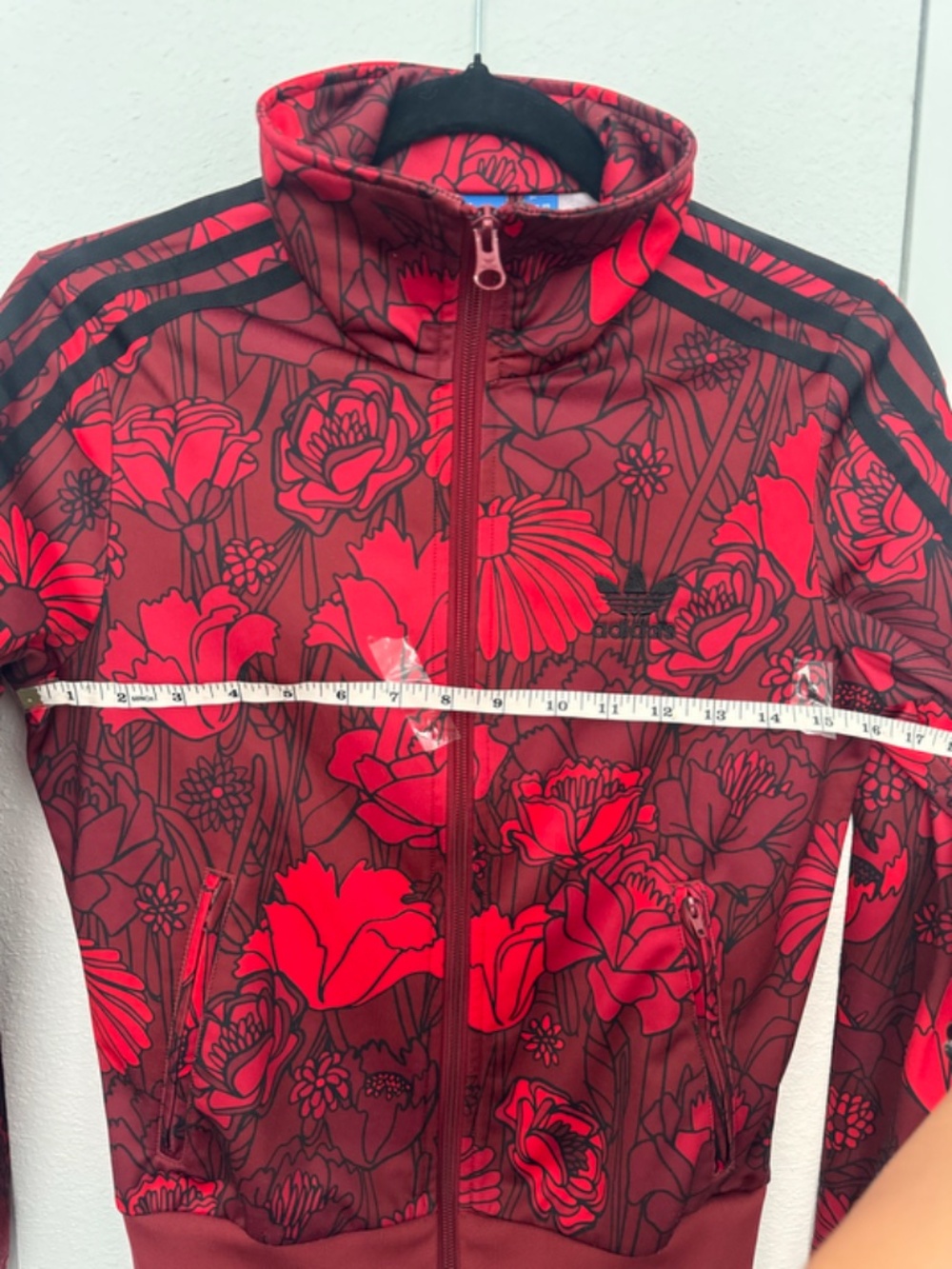 ADIDAS ORIGINALS RED FLOWER PRINT FIREBIRD TRACK TOP AY7946 - Picture 9 of 10